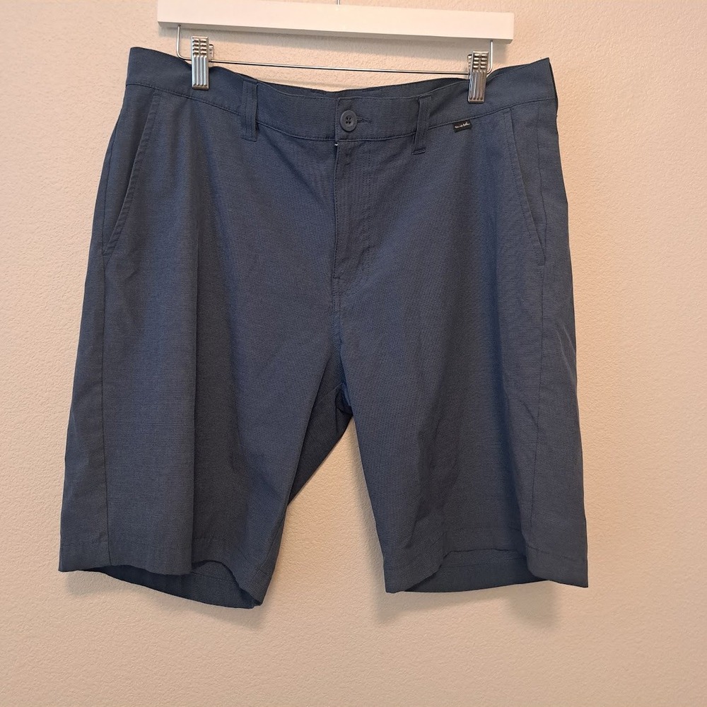 TravisMathew Mens Blue Micro Stripe Golf Performance Shorts Size 36